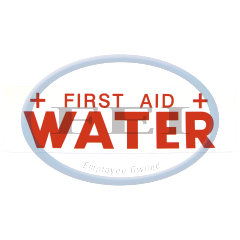 Decal-First Aid Water 2.5X9 Red On Wht