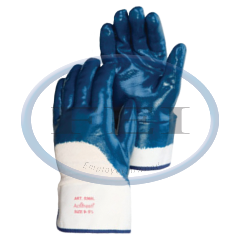 Glove-Blue Nitrile Safety Cuff Hvy Wt Lg