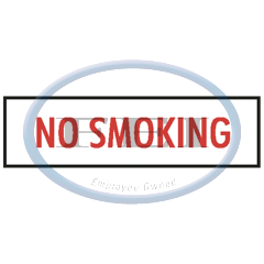 Sign-Metal No Smoking 3 Ltrs Red On Wht