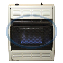 Heater-Bflm Lp 10K Btu Vf Tstat Wht