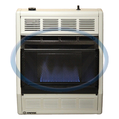 Heater-Bflm Lp 20K Btu Vf Tstat Wht