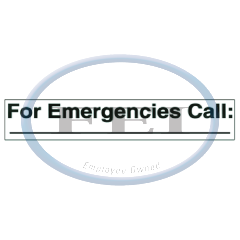 Decal-Vinyl Emer Call Blk/Wht 1.15X3