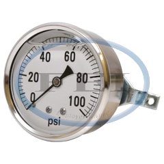 Gauge-1/4Mpt Brbckmt 2-1/2Liq 0-100Psi